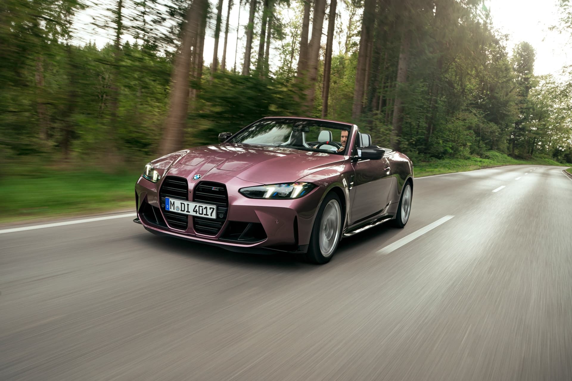 Kabriolet BMW w borach Puszczy Augustowskiej